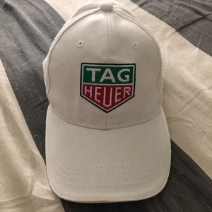 White Tag Heuer Adjustable Dad Hat